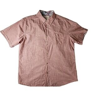 Original Weatherproof Vintage Men's XL 100% Slub Cotton Blush S/S Button Shirt